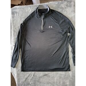 Mens Under Armour XL Loose Long Sleeve Shirt 1/4 Zip Heatgear Athletic Top Black